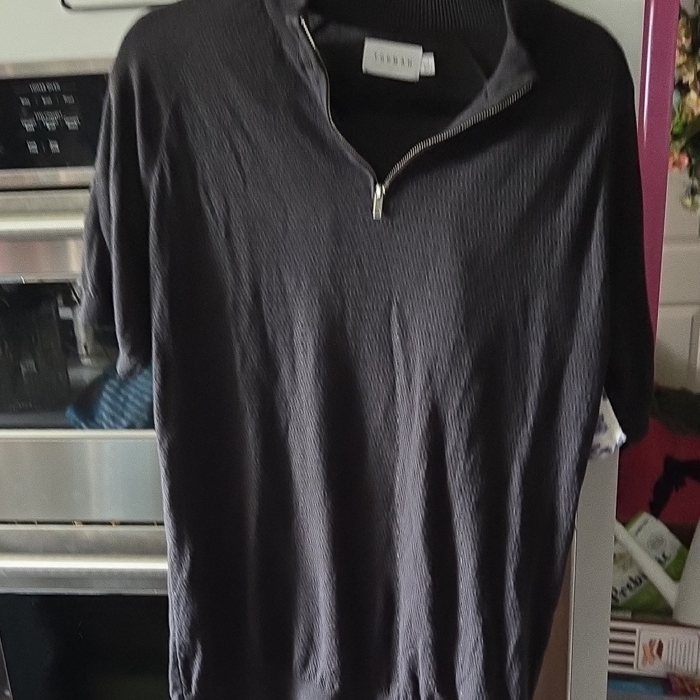 Topman Black Half-Zip Polo Shirt